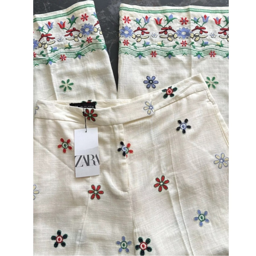 Size Small | Zara | Floral Embroidered Culottes - Picture 2 of 15
